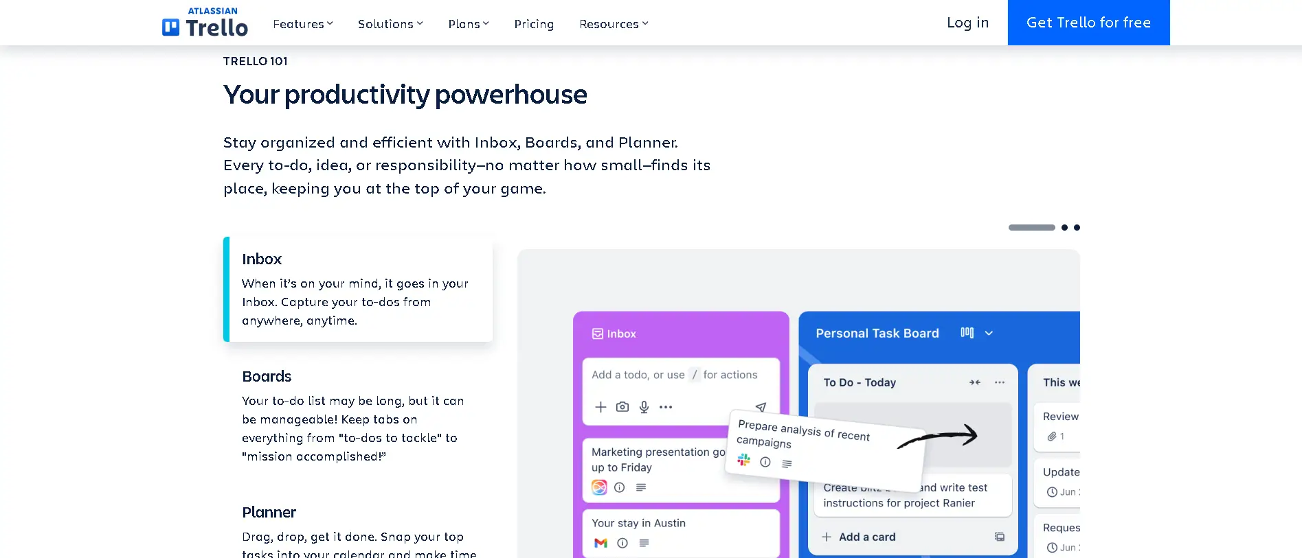 Trello board showing study schedule for high school students.