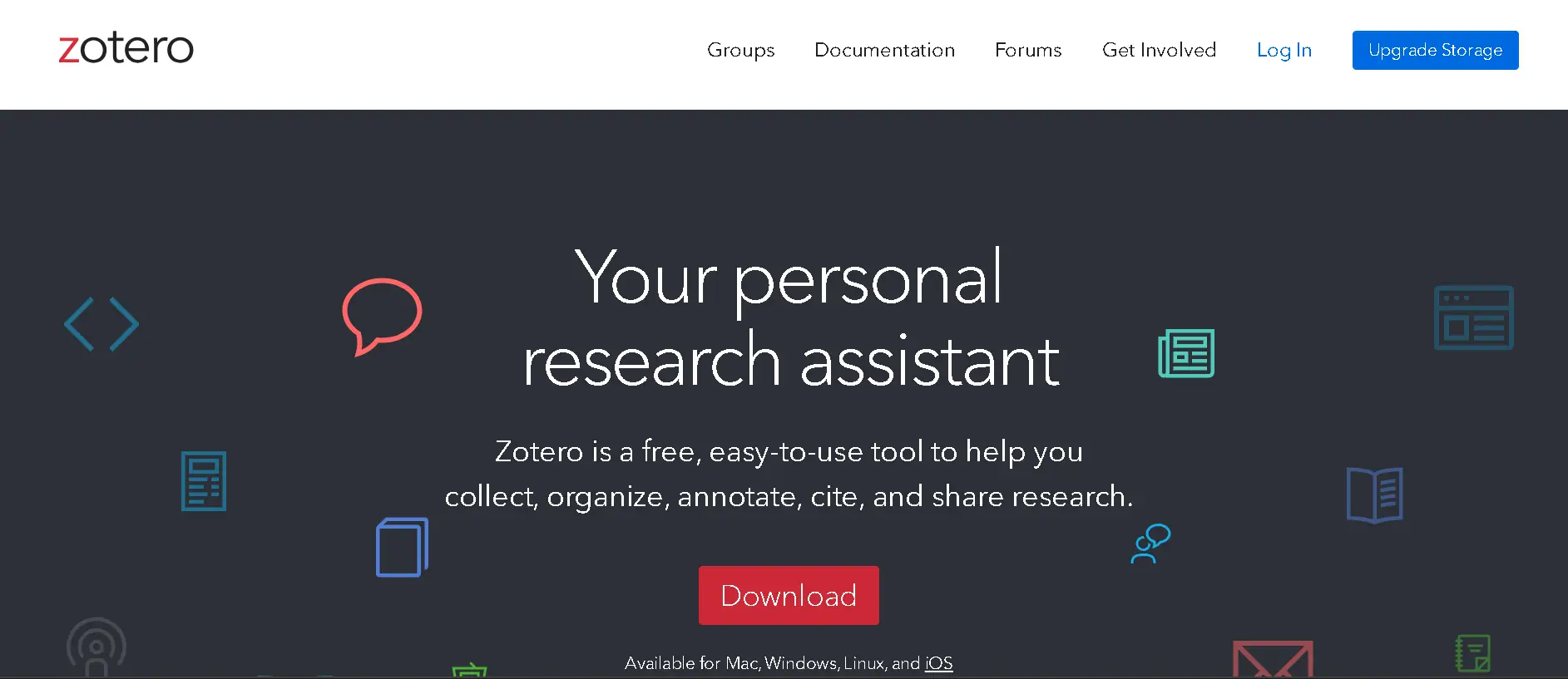 Zotero research tool managing student references.